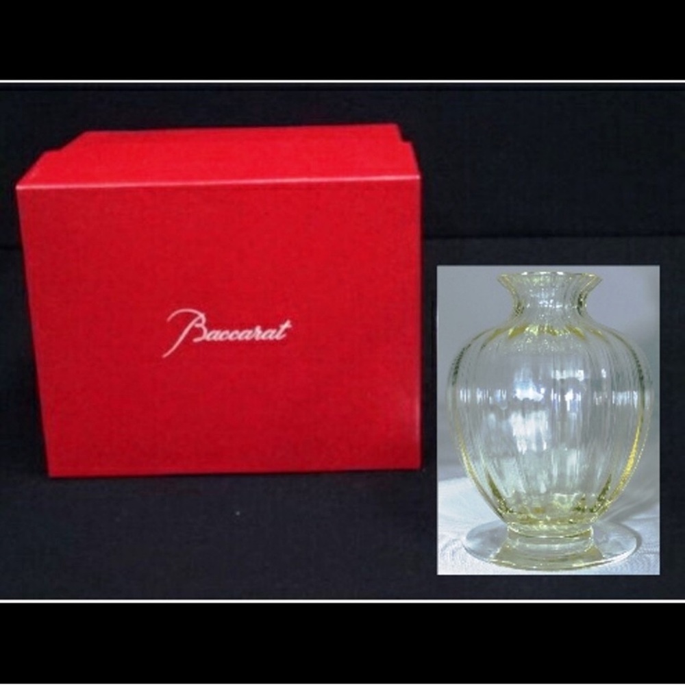 Baccarat Crystal Vase with Subtle Yellow Tint